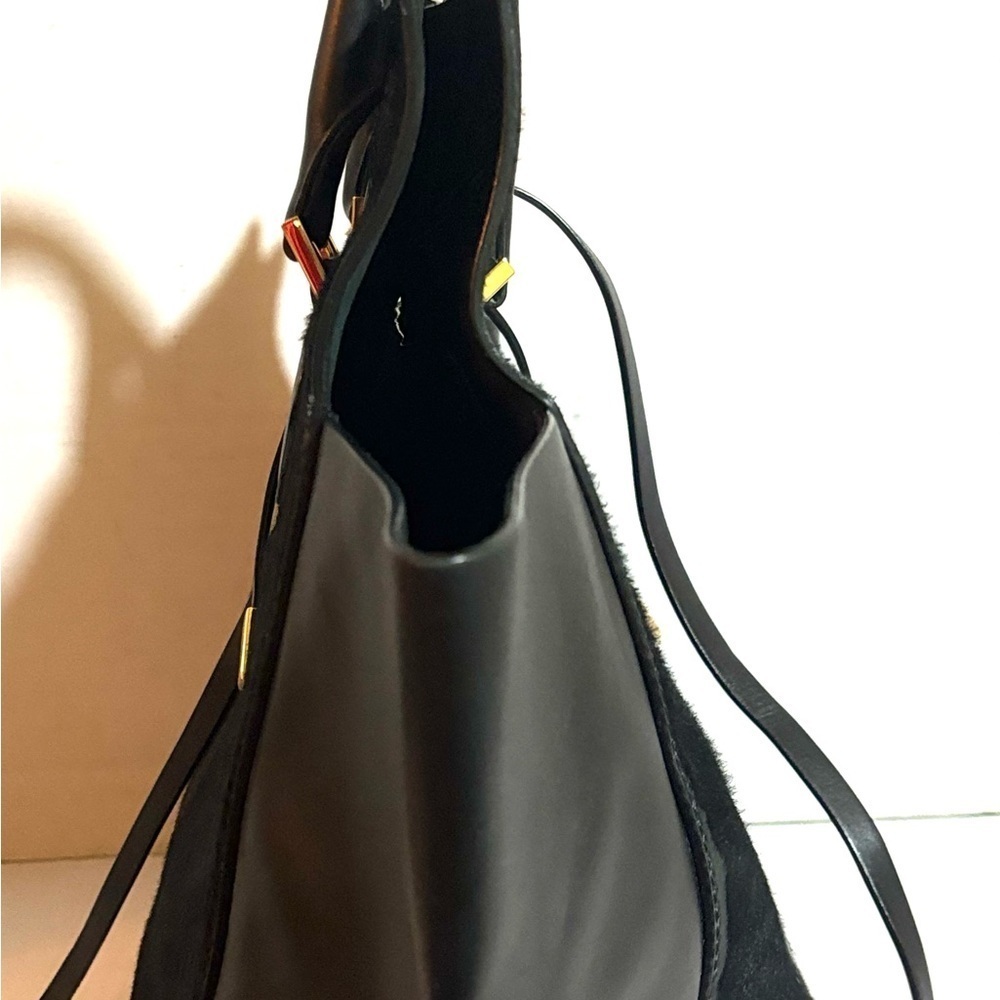 Michael kors calfskin hair/ leather Elegant Black Leather Tote Bag - Picture 5 of 12